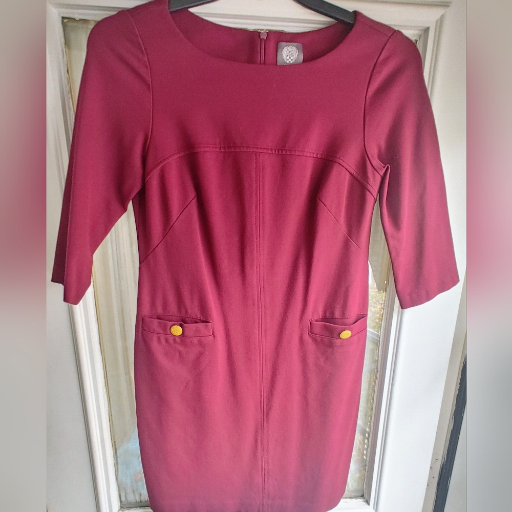 Women's Burgundy Sheath Dress